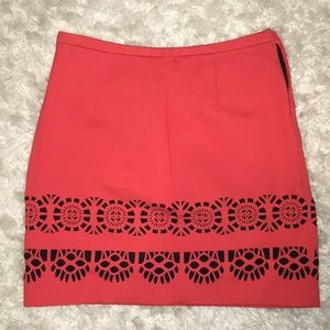 Plenty by Tracy Reese Orange Scallop A-Line Skirt
